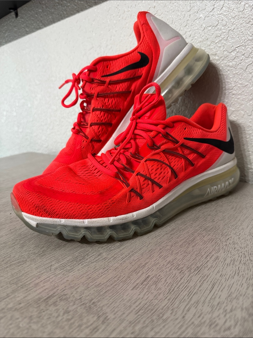 Nike Bright Red/Orange and Black Air Max 2015